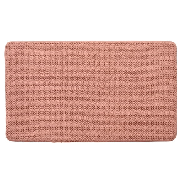 Better Homes & Gardens Signature Soft Cotton Memory Foam Bath Rug, Old Rose, 20" x 34"