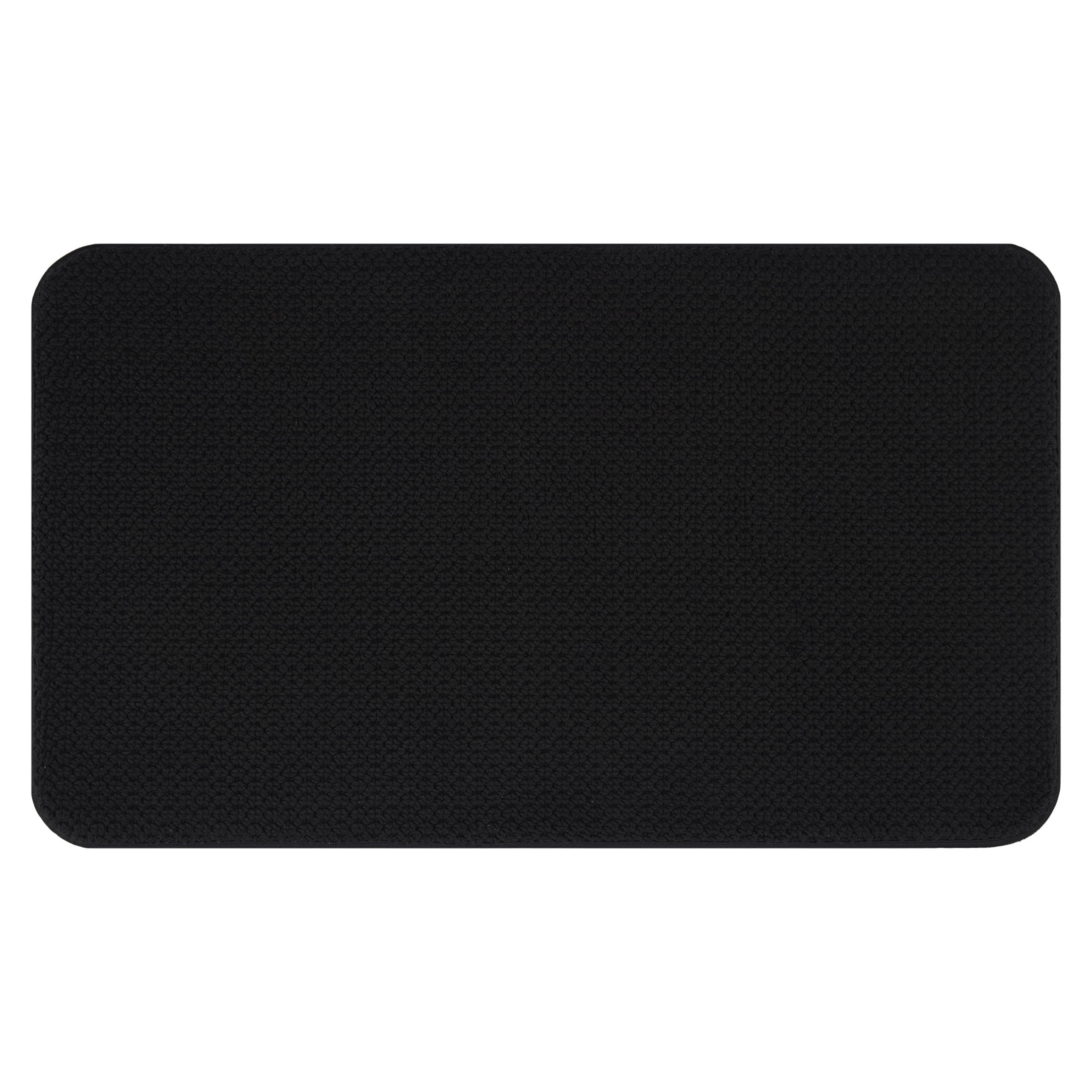 Better Homes & Gardens Signature Soft Cotton Memory Foam Bath Rug, Rich Black, 20" x 34"