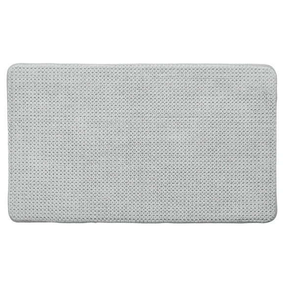 Better Homes & Gardens Signature Soft Cotton Memory Foam Bath Rug, Soft Silver, 20" x 34"