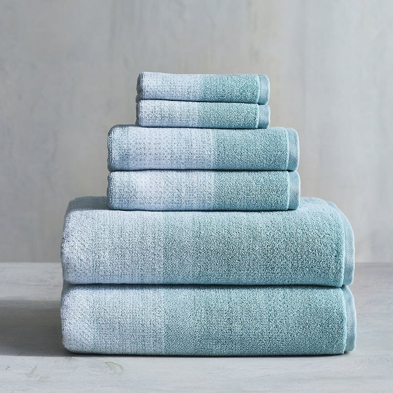Better Homes and Gardens Thick and Plush 6 Piece Bath Towel Set, Aquifer -  New