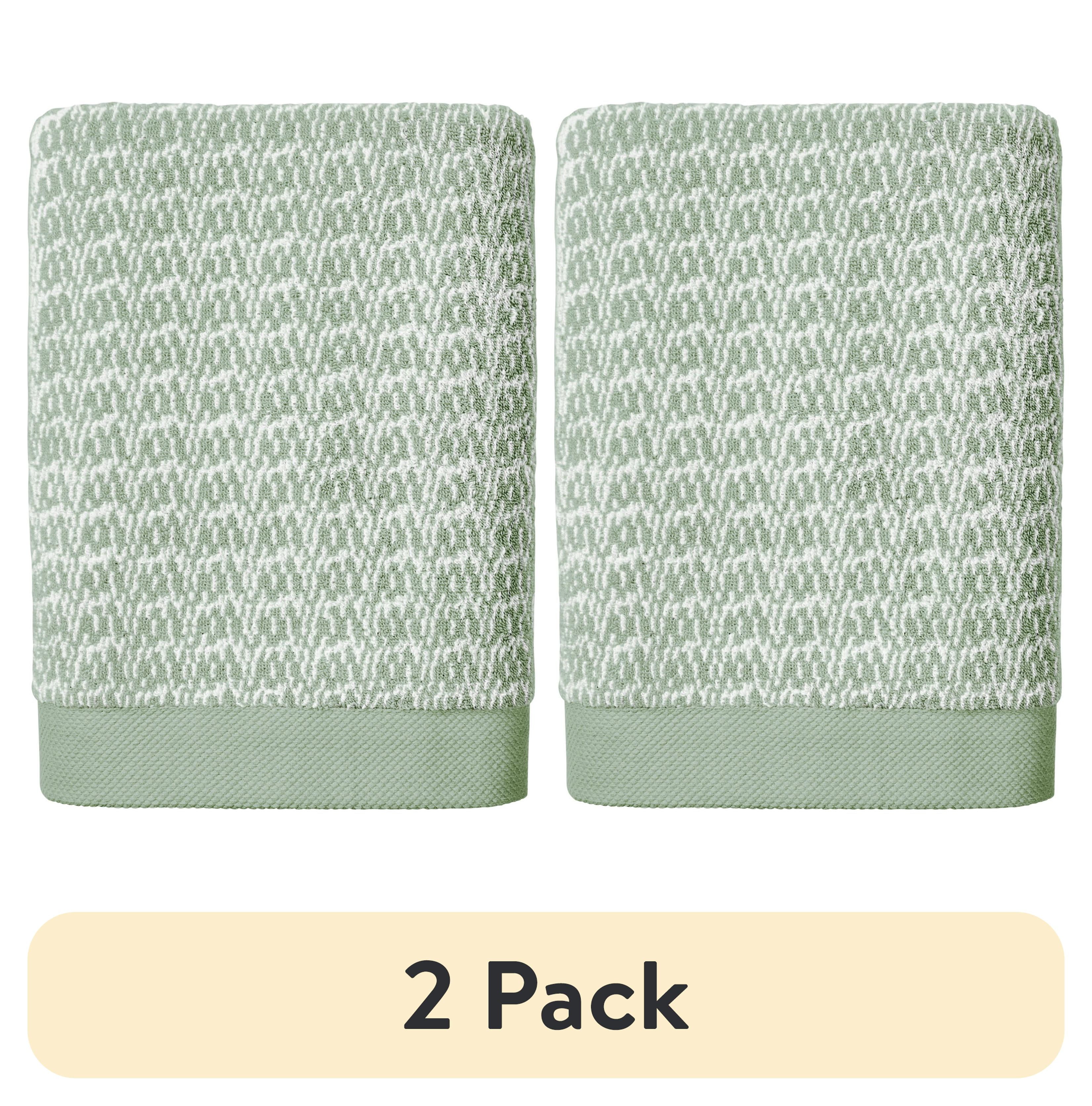 (2 pack) Better Homes & Gardens Signature Soft Mélange Bath Towel, Green River - Walmart.com