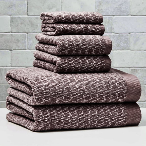 Better Homes & Gardens Signature Soft Cotton Melange 6 Piece Bath Towel Set,Brown Basket