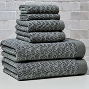 Better Homes & Gardens Signature Soft Cotton Melange 6-Piece Bath Towel Set, Gray Flannel