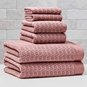 Better Homes & Gardens Signature Soft Cotton Melange 6 Piece Bath Towel Set,Old Rose