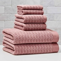 Better Homes & Gardens Signature Soft Cotton Melange 6 Piece Bath Towel Set,Old Rose