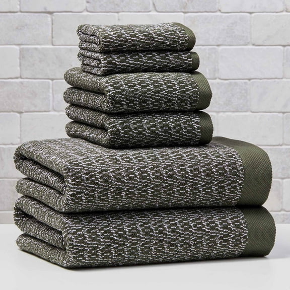 Better Homes & Gardens Signature Soft Cotton Melange 6 Piece Bath Towel Set,Sea Turtle