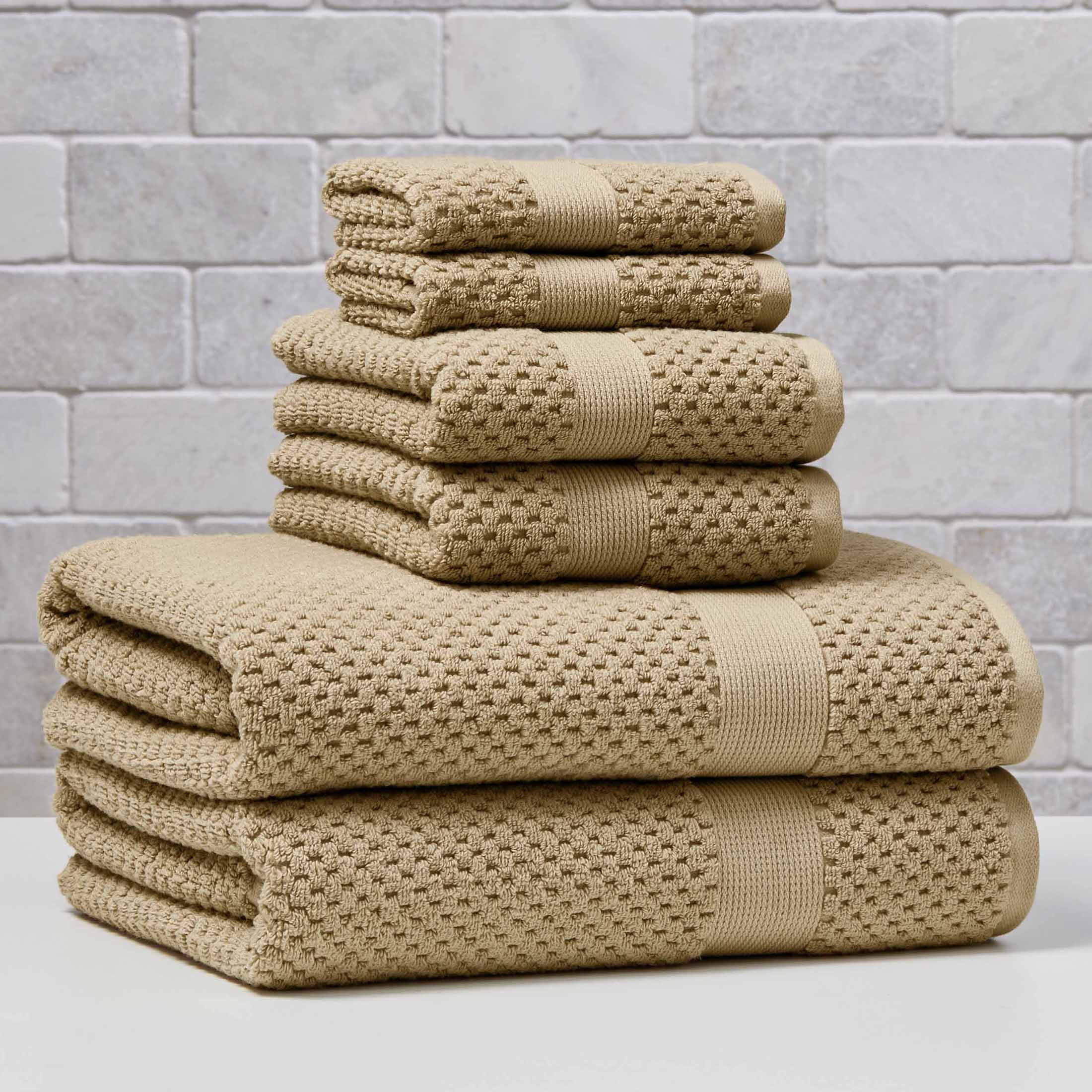 Better Homes & Gardens Signature Soft Popcorn Texture 6 Piece Towel Set,Almond Biscuit - Walmart.com