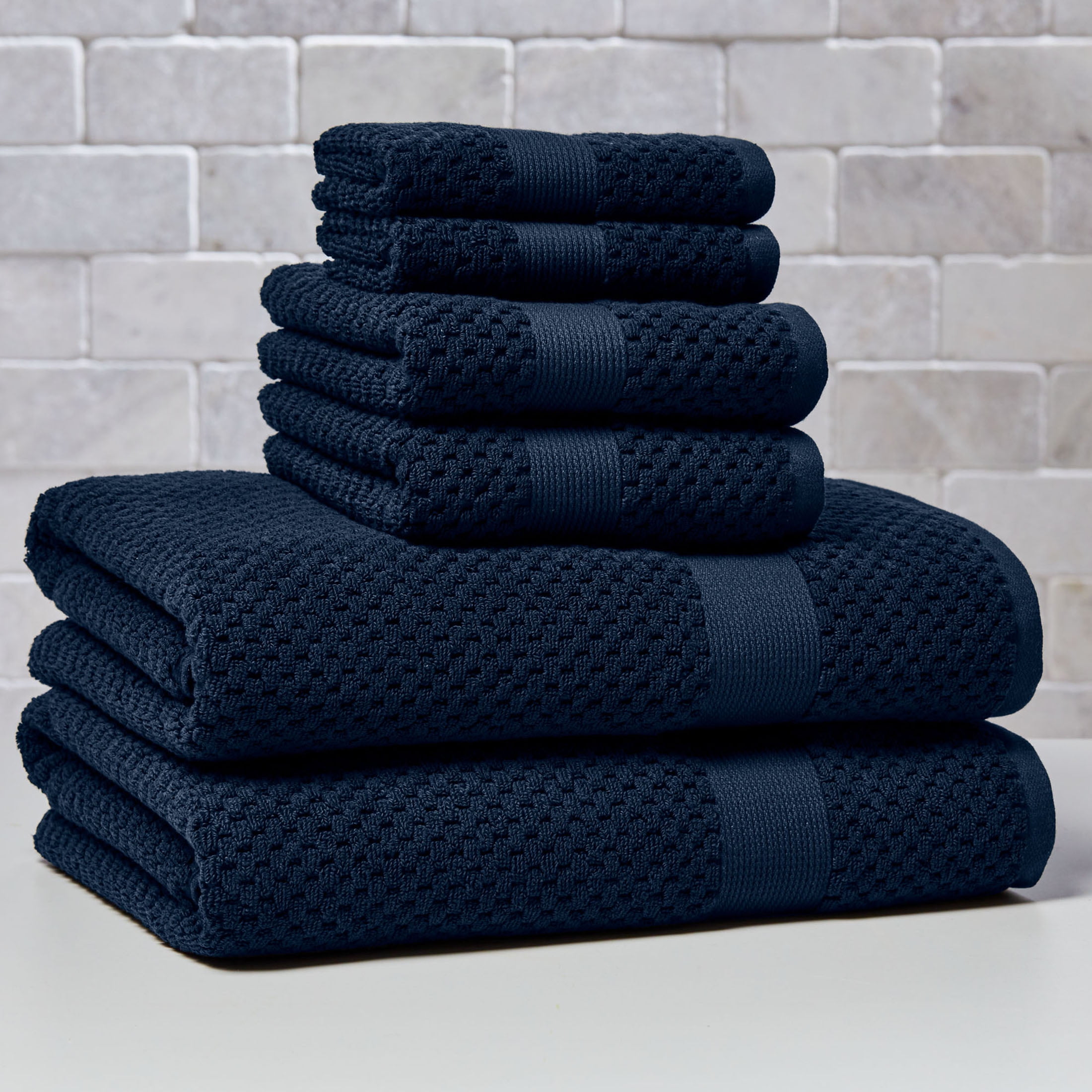 Better Homes & Gardens Signature Soft Popcorn Texture 6 Piece Towel Set,Blue Admiral - Walmart.com