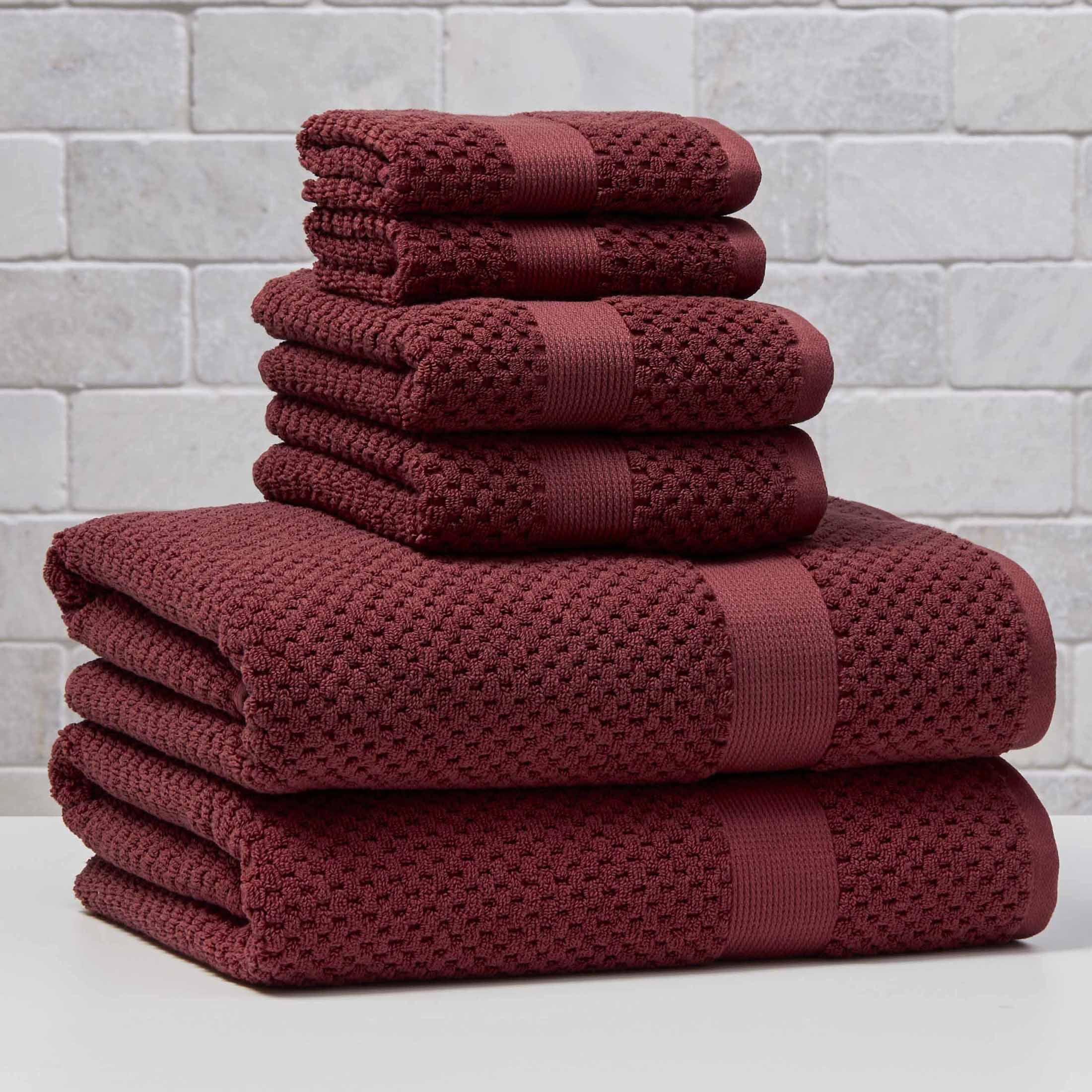 Better Homes & Gardens Signature Soft Popcorn Texture 6 Piece Towel Set,Deep Redwood