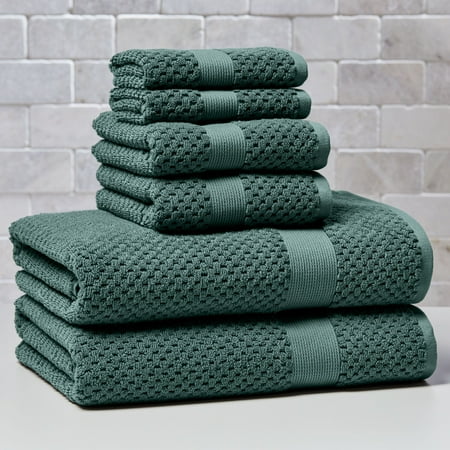 Better Homes & Gardens Signature Soft Cotton Popcorn Textured 6 Piece Bath Towel Set,Nimbus Blue