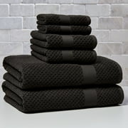 Better Homes & Gardens Signature Soft Cotton Popcorn Textured 6 Piece Bath Towel Set,Rich Black