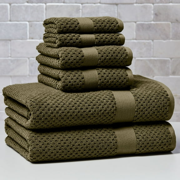 Better Homes & Gardens Signature Soft Cotton Popcorn Textured 6 Piece Bath Towel Set,Sea Turtle