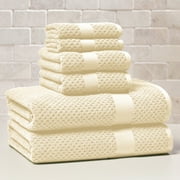 Better Homes & Gardens Signature Soft Cotton Popcorn Textured 6 Piece Bath Towel Set,Vanilla Dream