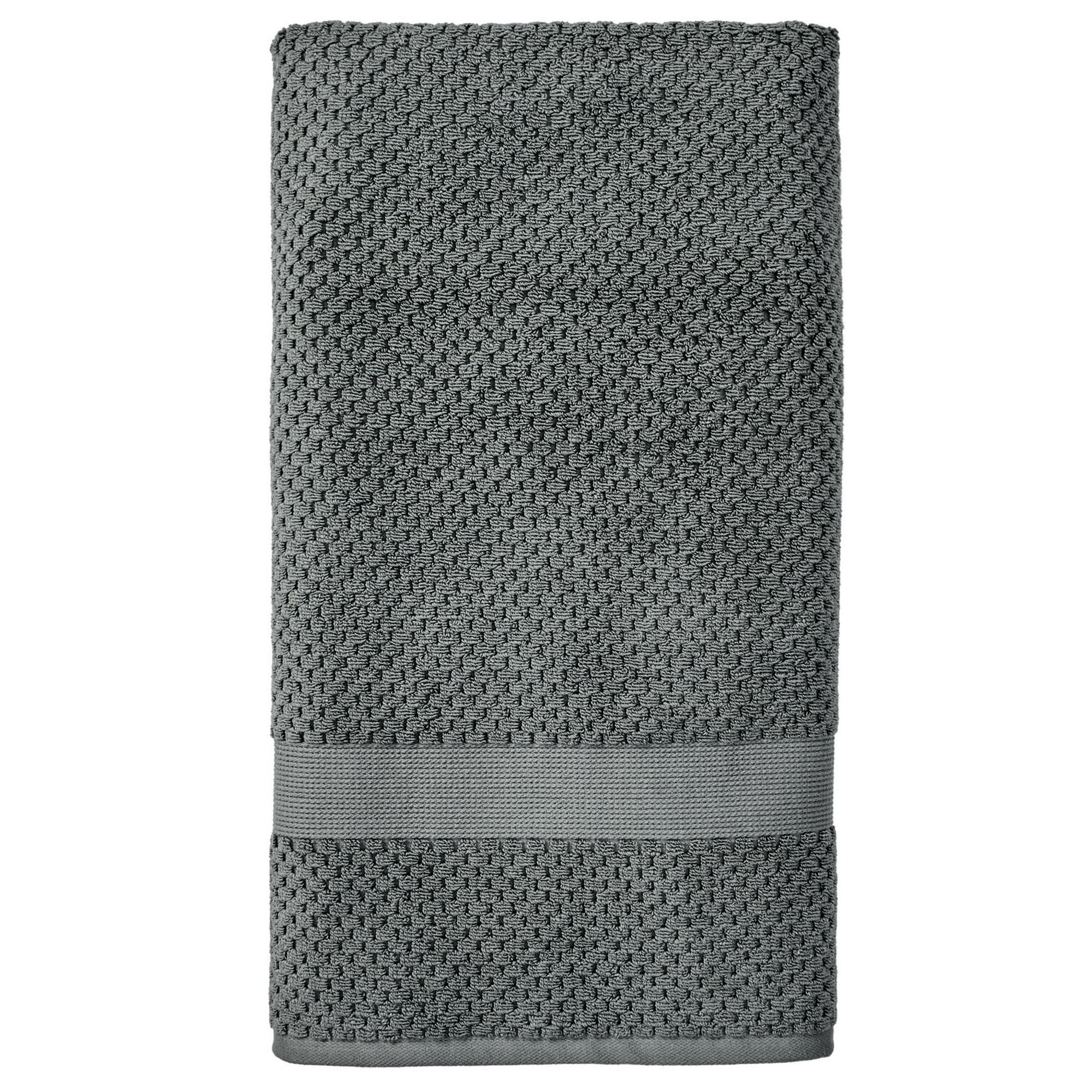 Better Homes & Gardens Signature Soft Cotton Popcorn Textured Bath Sheet, Grey Flannel