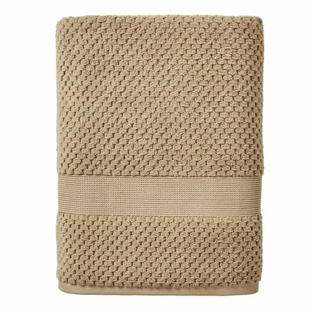 Better Homes & Gardens Signature Soft Cotton Popcorn Texture Bath Towel, Almond Biscuit