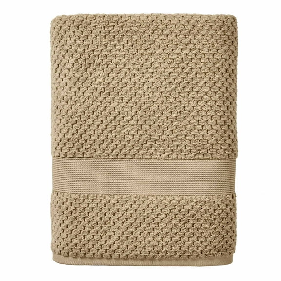 Better Homes & Gardens Signature Soft Cotton Popcorn Textured Bath Towel, Almond Biscuit
