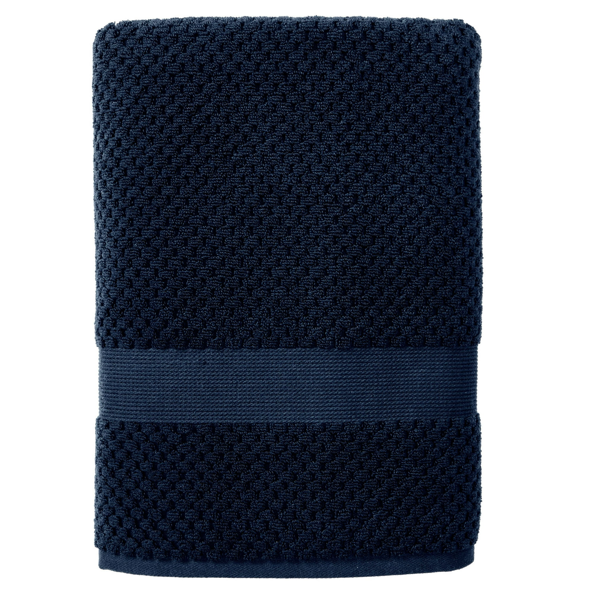 Better Homes & Gardens Signature Soft Cotton Popcorn Textured Bath Towel, Blue Admiral
