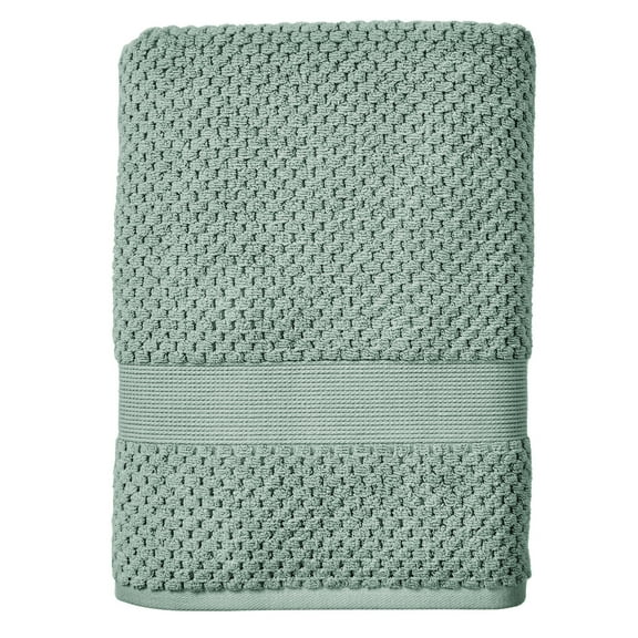 Better Homes & Gardens Signature Soft Cotton Popcorn Textured Bath Towel, Green River