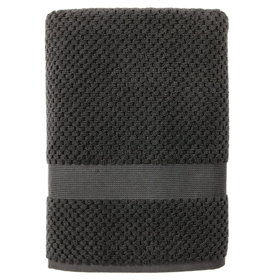Better Homes & Gardens Signature Soft Cotton Popcorn Textured Bath Towel, Grey Shadow