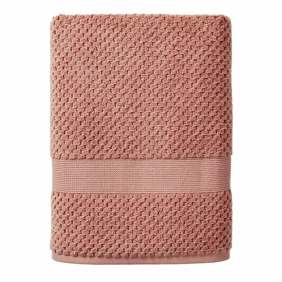 Better Homes & Gardens Signature Soft Cotton Popcorn Textured Bath Towel, Old Rose
