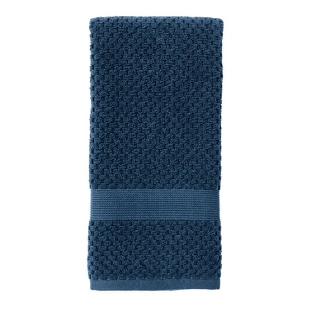 Better Homes & Gardens Signature Soft Cotton Popcorn Textured Hand Towel, Blue Admiral