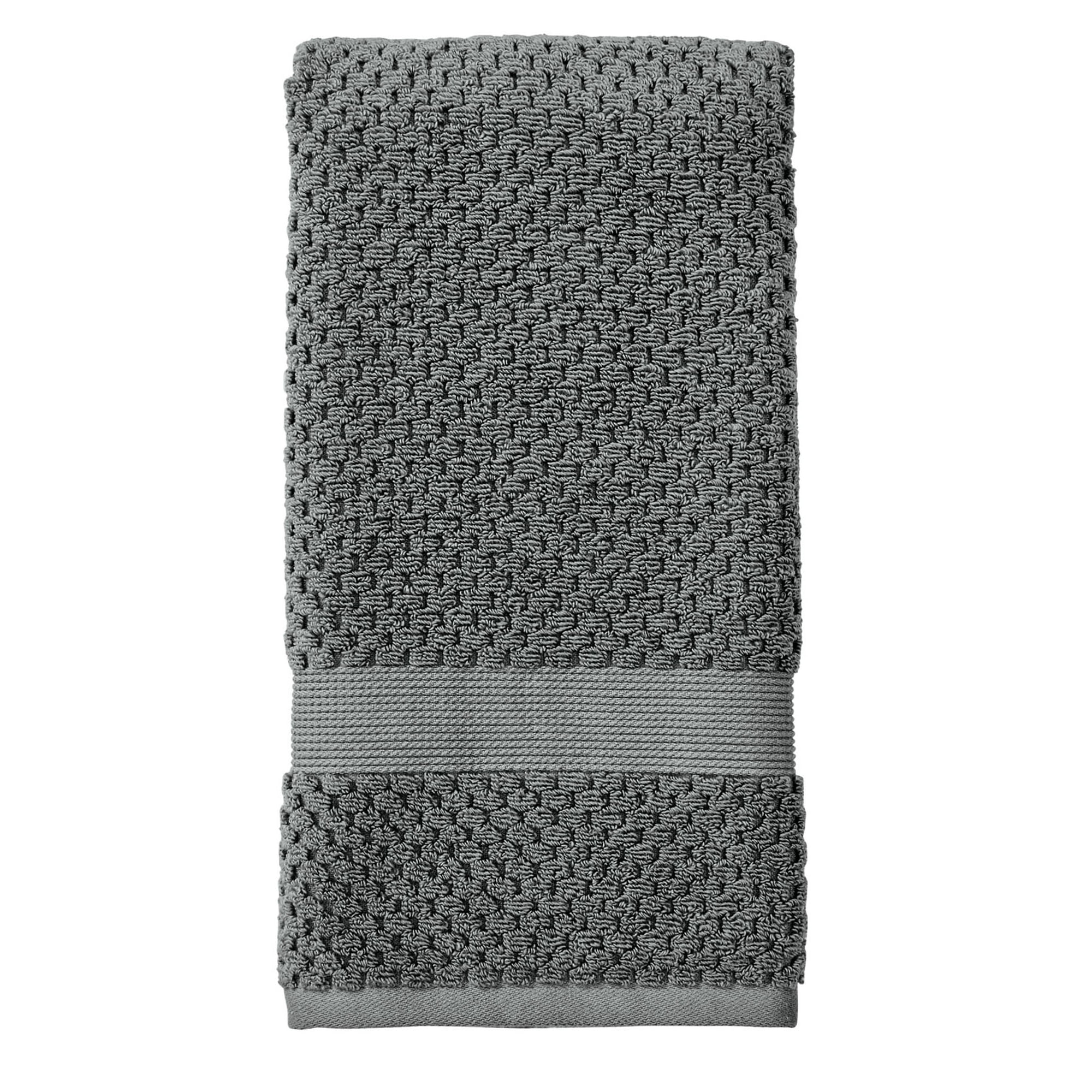 Better Homes & Gardens Signature Soft Cotton Popcorn Textured Hand Towel, Grey Flannel