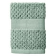 thumbnail interactive-video image 1 of Better Homes & Gardens Signature Soft Cotton Popcorn Textured Washcloth, Green River, 1 of 14