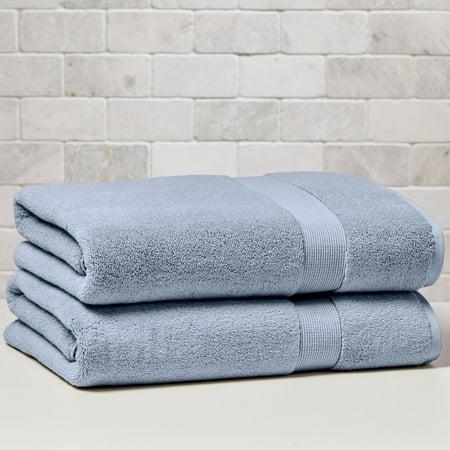 Better Homes & Gardens Signature Soft Solid Cotton 2 Piece Bath Sheet Set,Blue Water