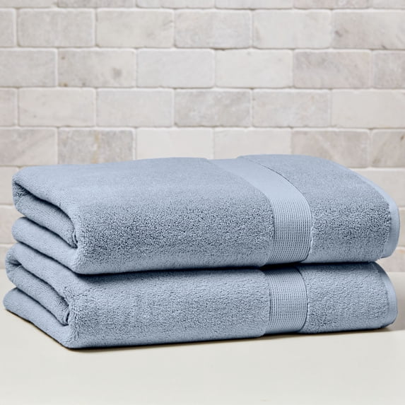 Better Homes & Gardens Signature Soft Solid Cotton 2 Piece Bath Sheet Set,Blue Water