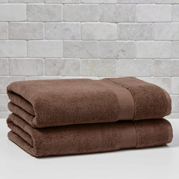 Better Homes & Gardens Signature Soft Solid Cotton 2 Piece Bath Sheet Set,Brown Basket