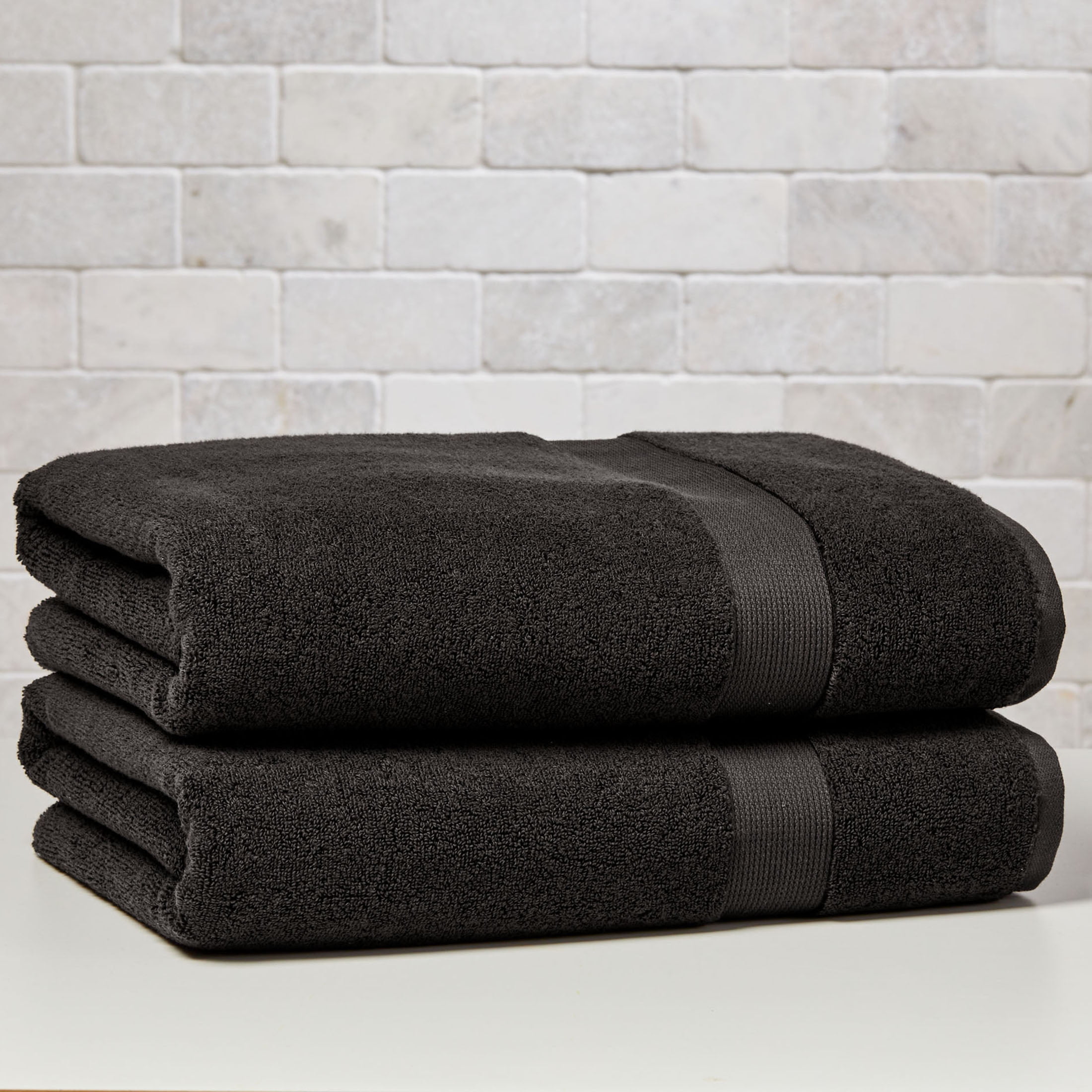 Better Homes & Gardens Signature Soft Solid Cotton 2 Piece Bath Sheet Set,Gray Shadow