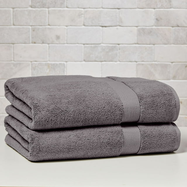 Better Homes & Gardens Signature Soft Solid 2 Piece Bath Sheet Set,Grey
