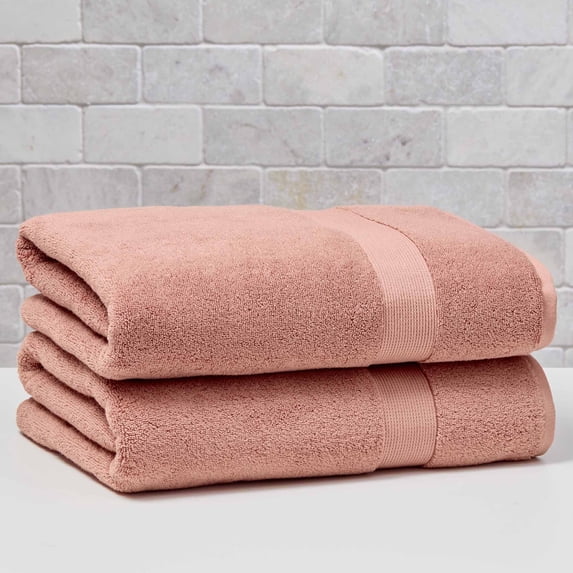 Better Homes & Gardens Signature Soft Solid Cotton 2 Piece Bath Sheet Set,Old Rose