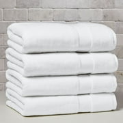 Better Homes & Gardens Signature Soft Solid Cotton 4 Piece Bath Bath Towel Set,Arctic White