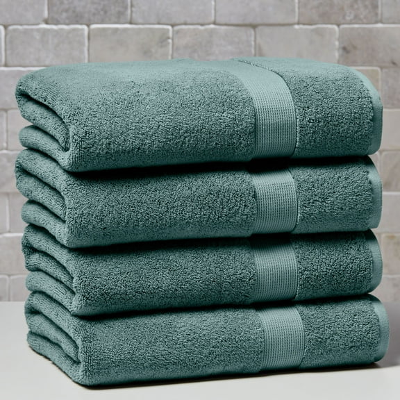 Better Homes & Gardens Signature Soft Solid Cotton 4 Piece Bath Bath Towel Set,Nimbus Blue