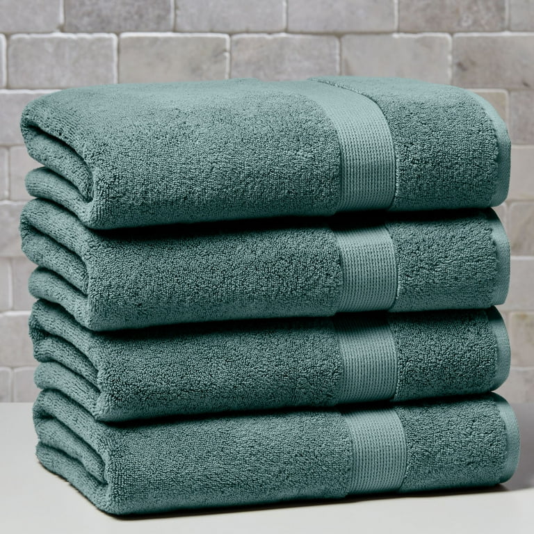 Better Homes Gardens Signature Soft Solid 4 Piece Bath Towel Set Nimbus Blue Walmart