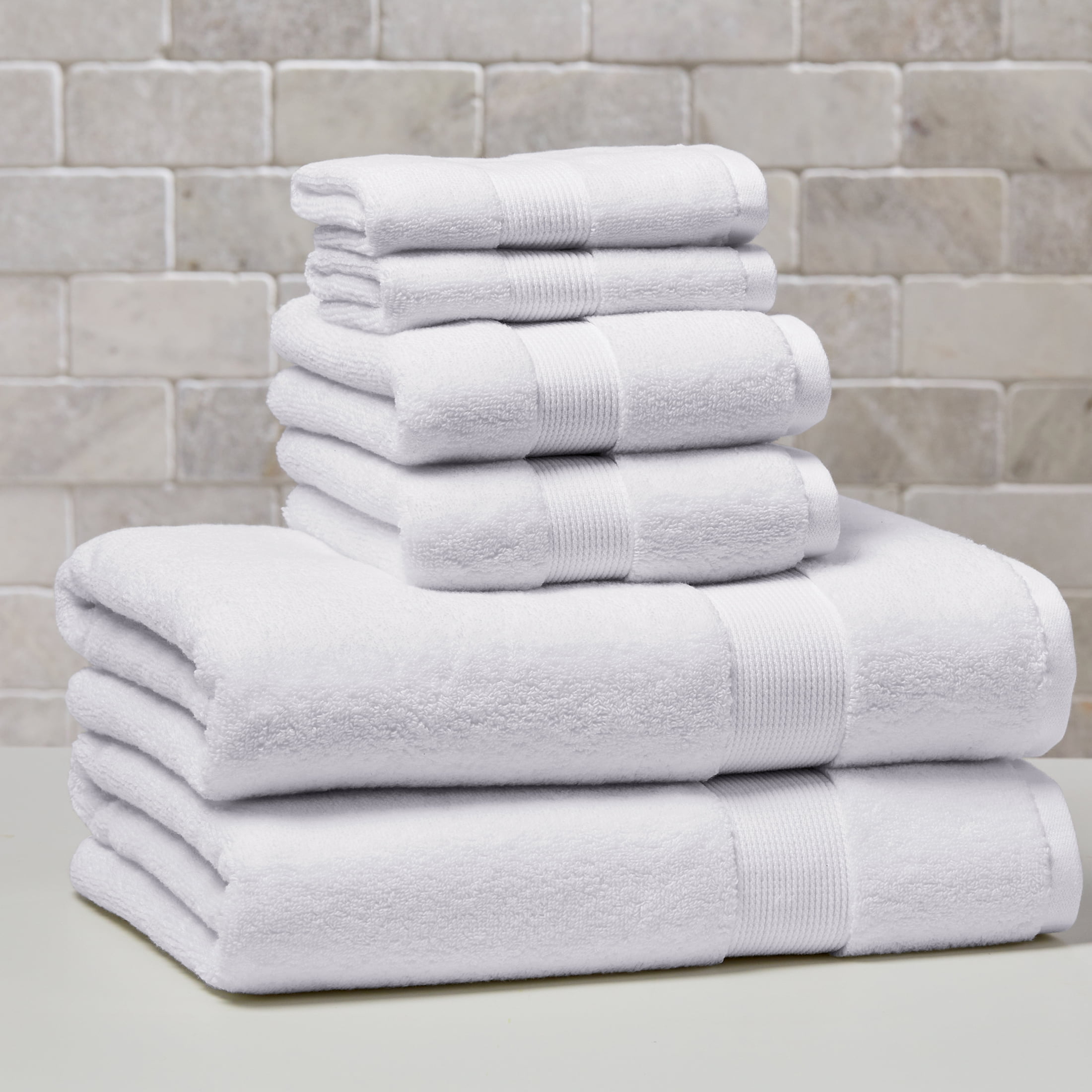 Better Homes & Gardens Signature Soft Solid 6 Piece Towel Set,Arctic White