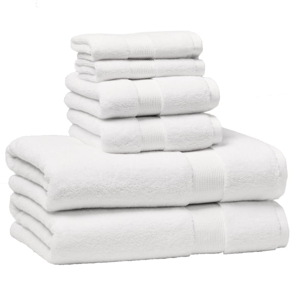Better Homes & Gardens Signature Soft Solid Cotton 6 Piece Bath Towel Set,Arctic White