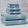 thumbnail image 1 of Better Homes & Gardens Signature Soft Solid Cotton 6 Piece Bath Towel Set,Blue Silver, 1 of 13