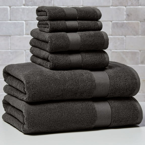 Better Homes & Gardens Signature Soft Solid 6 Piece Towel Set,Gray Shadow