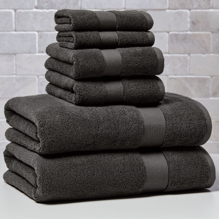 Better Homes & Gardens Signature Soft Solid 6 Piece Towel Set,Gray