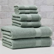 Better Homes & Gardens Signature Soft Solid Cotton 6 Piece Bath Towel Set,Green River