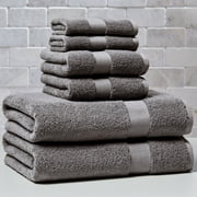 Better Homes & Gardens Signature Soft Solid Cotton 6 Piece Bath Towel Set,Grey Flannel