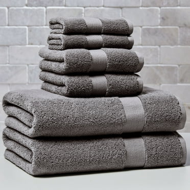 Better Homes & Gardens Signature Soft Solid 6 Piece Towel Set,Grey Flannel