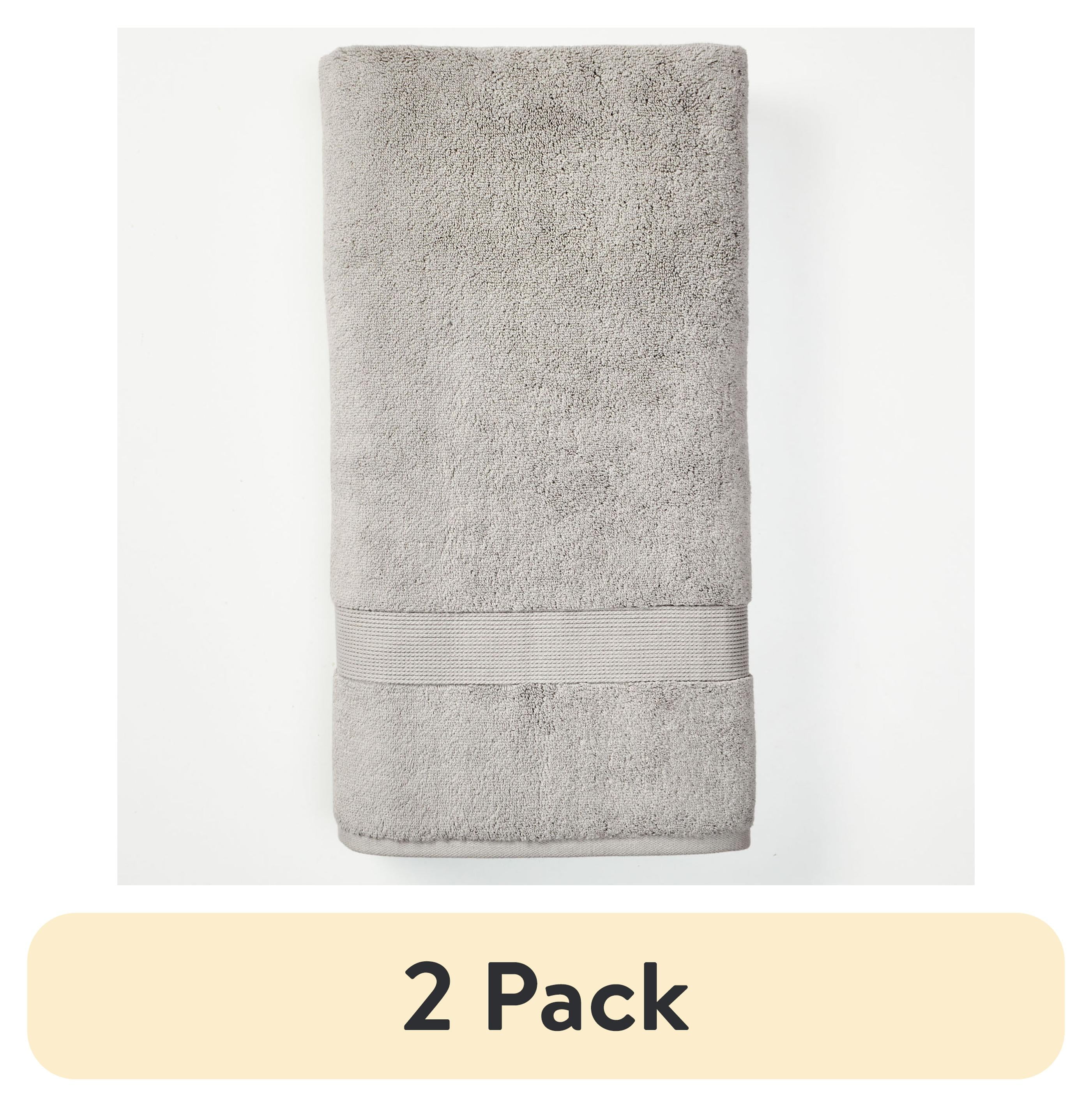 (2 pack) Better Homes & Gardens Signature Soft Solid Bath Sheet, Soft Silver - Walmart.com