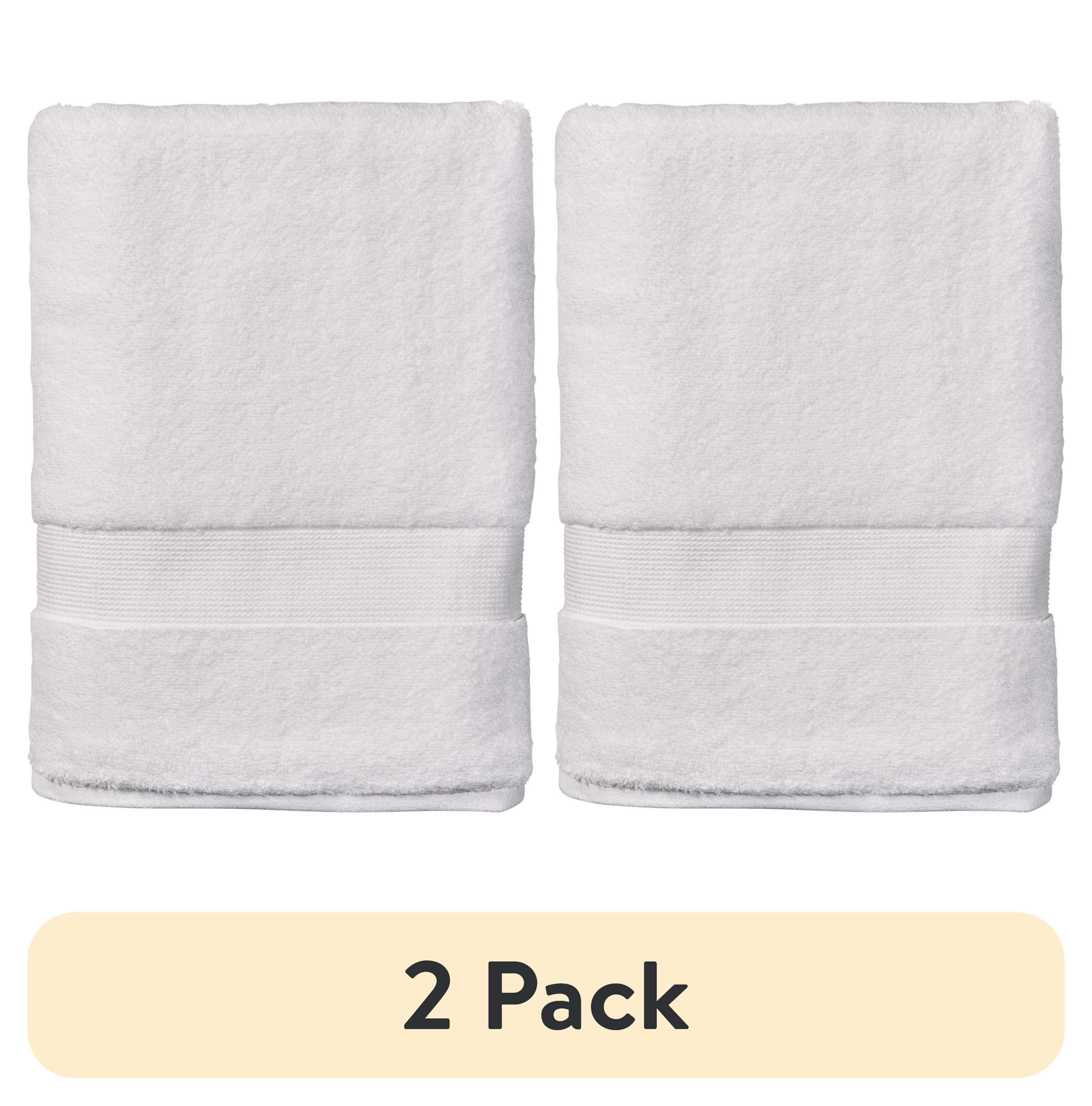 (2 pack) Better Homes & Gardens Signature Soft Solid Bath Towel, Arctic White - Walmart.com