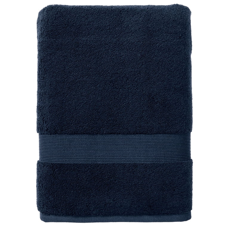 Better Homes & Gardens Soft Solid Cotton Bath Towel, Blue Admiral