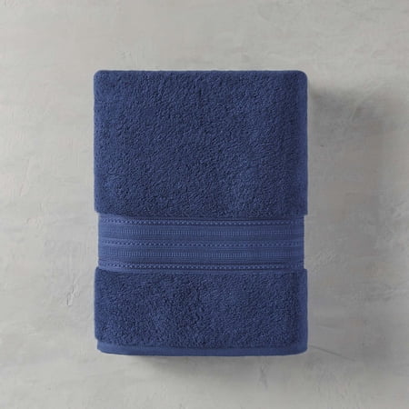 Better Homes & Gardens Signature Soft Solid Cotton Bath Towel, Blue Admiral