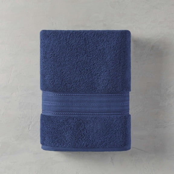 Better Homes & Gardens Signature Soft Solid Cotton Bath Towel, Blue Admiral