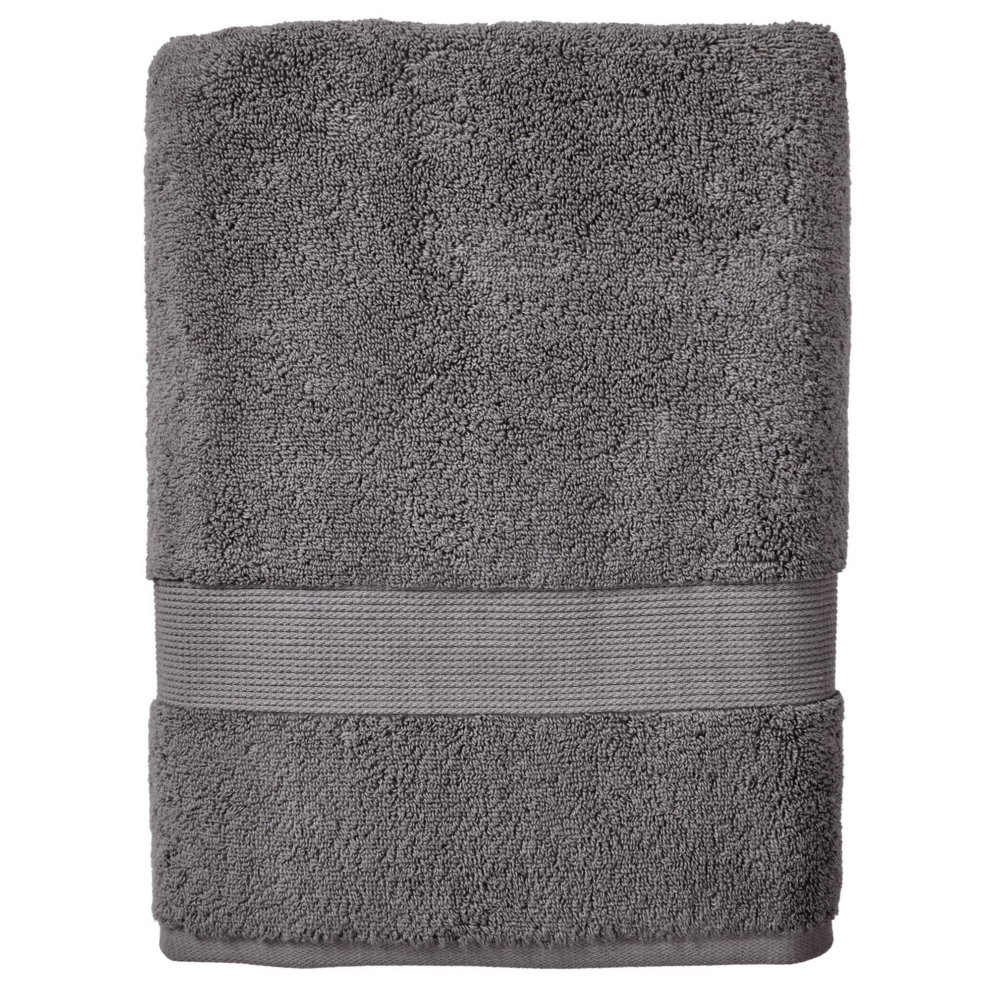 Better Homes & Gardens Signature Soft Solid Cotton Bath Towel, Grey Flannel